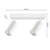 Lampa Sufitowa Spot Tuba Reflektor Oprawa Halogenowa 2x GU10 Ruchomy Biały Glamour Masterled