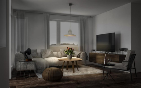 Lampa Sufitowa Wisząca Dekoracyjna E27 Zwis Szary Beton Decor Ledvance