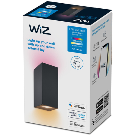 Lampa Ścienna LED Kinkiet Up&Down Czarny 2x 5W BIAŁY + RGB SMART WiFi WiZ