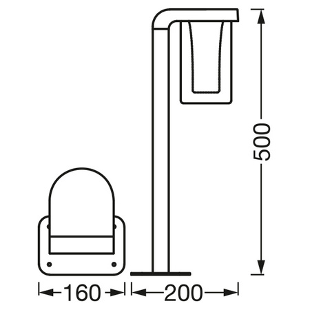 SŁUPEK ogrodowy lampa zewnętrzna stojąca SMART+ WiFi LED 10W 420 lm CASCADE 50cm LEDVANCE