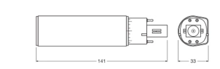 Świetlówka LED G24 6W = 13W 660lm 6500K Zimna 120° DULUX Osram