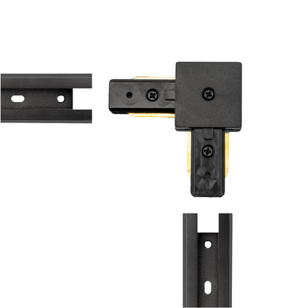 Łącznik Kątowy Narożny Czarny do Listew Szynowych Jednofazowych Szynoprzewodów LUMILED