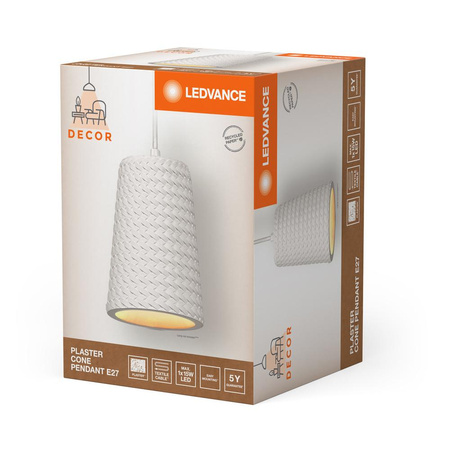 Lampa Sufitowa Wisząca Dekoracyjna E27 Zwis Biały Decor Ledvance