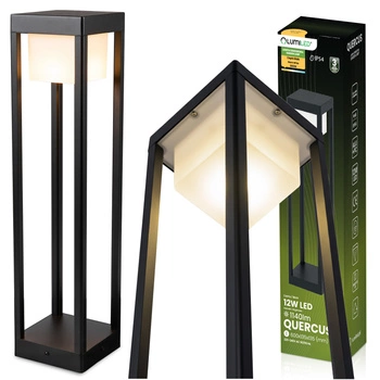 Lampa Ogrodowa Słupek Zewnętrzny Stojący LED 12W 3000K 60cm Czarny QUERCUS LUMILED