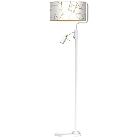 Lampa Podłogowa Stojąca ZIGGY Biała/Złota 1xE27 + 1x mini GU10 Milagro