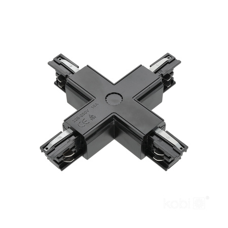 Łącznik do Szynoprzewodu 3-Obwodowy X Zewnętrzny Czarny Kobi