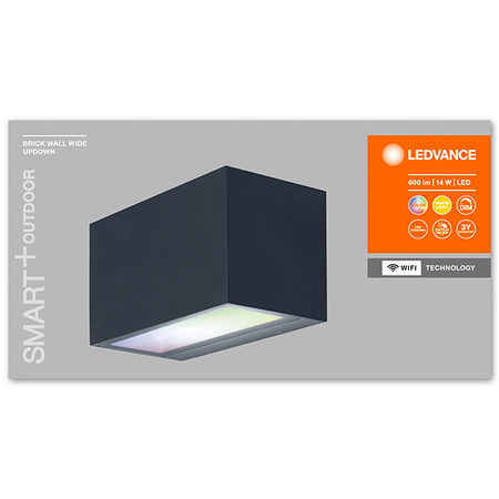 Kinkiet elewacyjny LEDVANCE SMART+ BRICK MULTICOLOR 14W 600 lm BARWA CIEPŁA + RGB