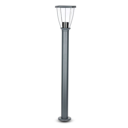 Lampa Ogrodowa Słupek 80cm E27 Przezroczysty Klosz Czarna VT-839 V-TAC