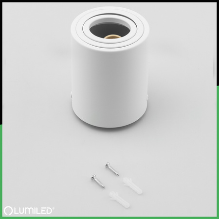 Oprawa Natynkowa HALOGENOWA Spot Tuba Ruchoma LUNDO GU10 LUMILED Okrągła Biała 80mm