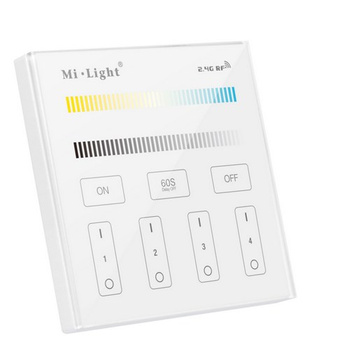 Panel naścienny LED CCT Ściemniacz 230V Mi-Light 4 STREFOWY DOTYK - T2
