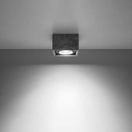 Lampa Sufitowa Oprawa Natynkowa GU10 Kwadratowa Szara Industrialna Quatro Sollux