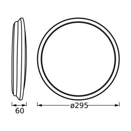 Plafon LED Lampa Sufitowa Natynkowa 16W 1100lm 3000K Ciepła Srebrny 29cm Orbis Ledvance