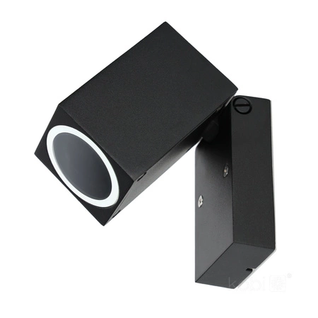 Lampa Ogrodowa Kinkiet Elewacyjny Zewnętrzny GU10 IP44 Czarna Quazar Kobi