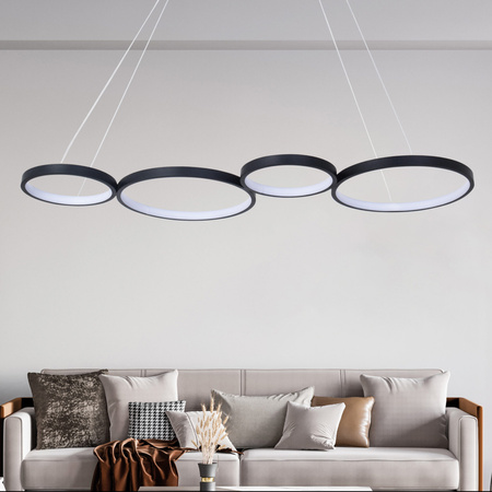 Lampa LED Sufitowa Wisząca Zwis 42W 5700lm 4000K Neutralna Czarna Flamenco Sanico Goldlux