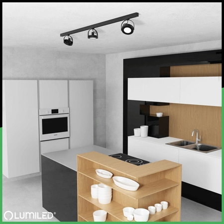 Zestaw Szyna Oświetleniowa Szynoprzewód 1,5m + 3x Reflektor Szynowy GU10 AR111 VICTUS Czarny