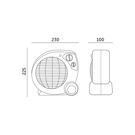 Termowentylator Stojący Farelka Grzejnik Elektryczny z termostatem 2000W Biało-szary
