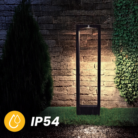 Lampa Solarna Ogrodowa LED Stojąca Ozdobna Słupek Czujnik Ruchu i Zmierzchu IP54 4000K