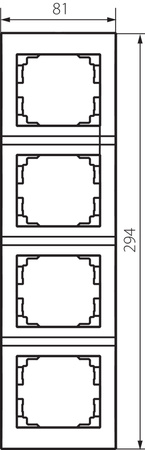 Ramka Poczwórna Pionowa Natynkowa do Gniazdka Srebrna LOGI Kanlux