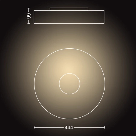 Plafon LED Lampa Sufitowa Natynkowa 25W 2900lm IP20 White Ambiance TW Czarna 44cm Inteligentna SMART Zigbee Bluetooth Fair Philips HUE