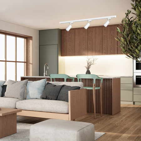 Zestaw Szyna Oświetleniona Szynoprzewód 3xPipe Ring GU10 + Prowadnica 1,5m Biały Milagro