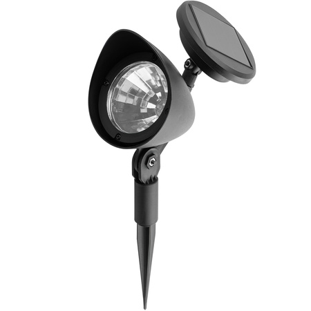 3x Lampa Ogrodowa LED Solarna Wbijana Czarna Kierunkowa OGA Reflektor IP44 6500K LUMILED