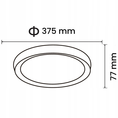 Plafon LED Lampa Sufitowa Natynkowa Jasmin 2x E27 38cm Okrągła Drewno KANLUX