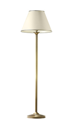 Lampa Podłogowa Stojąca CLASSIC E27 Abażur 155cm Klasyczna Ecru Złota Jupiter