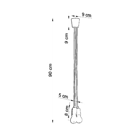 Lampa Sufitowa Wisząca Zwis 3x E27 Nieregularna Szara Nowoczesna Diego Sollux