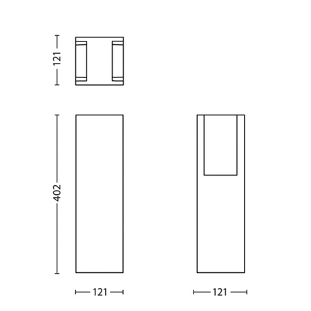 Lampa Ogrodowa Zewnętrzna SŁUPEK 40cm E27 IP44 Bridge Philips