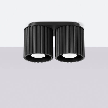 Oprawa Natynkowa 2x GU10 Aluminiowa Czarna Aura Deep Space SL.1785 Sollux