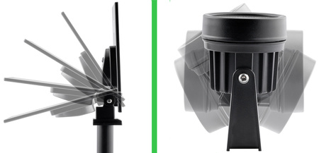 Lampa Solarna Ogrodowa LED 3000K IP65 Wbijana Czarna Kierunkowa 3x Reflektor RAGUS LUMILED