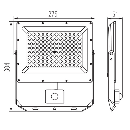 Naświetlacz Halogen LED Lampa 100W 10800lm CCT 90° IP44 Czujnik PIR Szary ACETE Kanlux