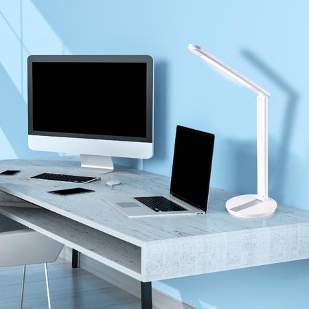 Lampka Biurkowa Nocna LED 8W CCT 3in1 3000-6500K Szkolna Biała SERRA GOLDLUX (Polux)