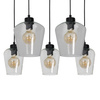 Lampa wisząca SANTIAGO 5xE27 Klosz Transparentne Szkło MLP6615 Metal + Szkło
