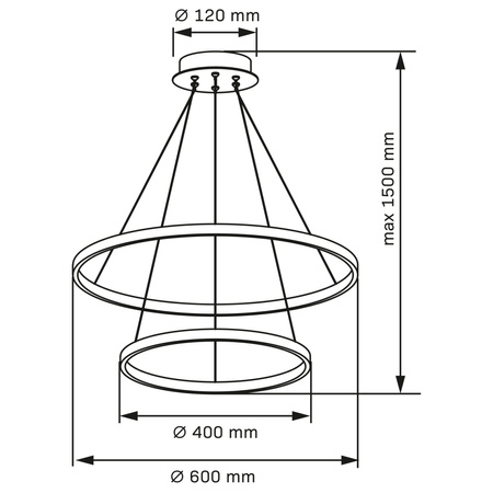 Lampa Sufitowa LED Wisząca Zwis 35W 4600lm 4000K Neutralna 120° Srebrna LEA Sanico Goldlux