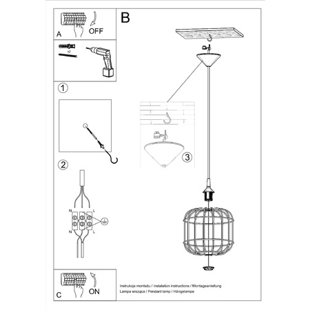 Lampa Sufitowa Wisząca Zwis E27 Owalna Czarna Industrialna Celta Sollux