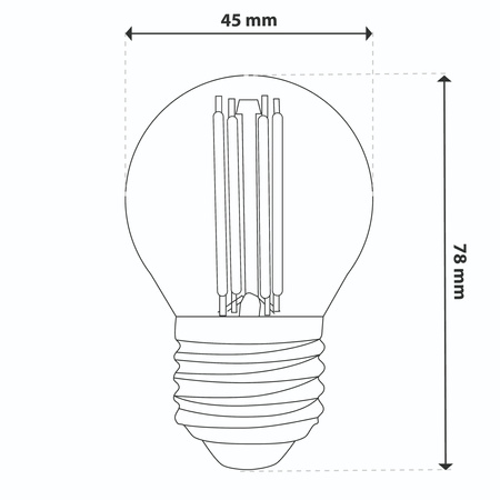 6x Żarówka LED E27 Kulka P45 2,2W 470lm = 40W 4000K Neutralna 360° Filament KLASA A LUMILED