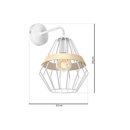 Lampa Ścienna Kinkiet CLIFF Biała 1xE27 Milagro