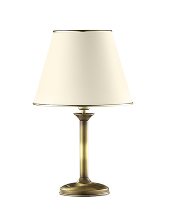 Lampa Stołowa CLASSIC E27 Biurkowa Nocna 44cm Abażur Klasyczna Ecru Antyczne Złoto Jupiter