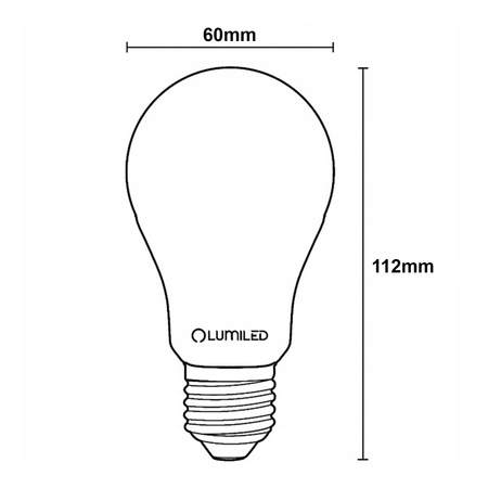Zestaw 6x Żarówka LED E27 A60 11W = 100W 1521lm 3000K Ciepła 360° Filament Mleczna LUMILED
