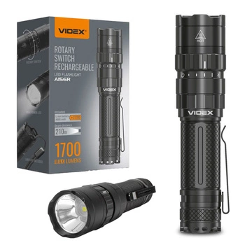 Latarka Ręczna Akumulatorowa LED 20W 1700lm 5 Trybów Pracy USB-C Wodoszczelna IP68 Videx