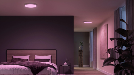 Plafon LED Lampa Sufitowa Natynkowa 40W 2850lm IP20 White and Color Ambiance RGB + TW Biała 39.5cm Inteligentna SMART Zigbee Bluetooth Surimu Philips HUE