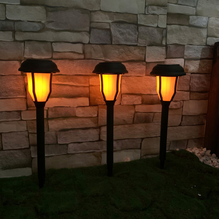 Lampa Solarna Ogrodowa LED Wbijana Pochodnia 40cm IP44 Czujnik Zmierzchu