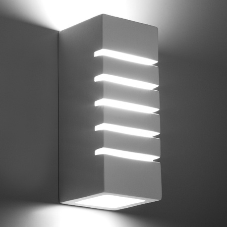 Lampa Ścienna Kinkiet E27 Prostokątna Biała Nowoczesna Samir Sollux