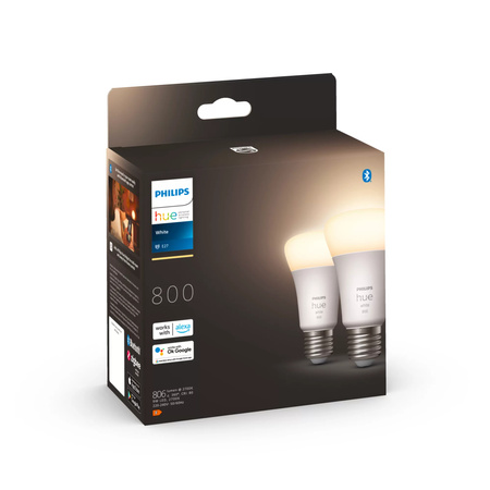 2x Żarówka LED E27 A60 9W = 60W 800lm 2700K Biała Ciepła SMART Inteligentna Bluetooth ZigBee White Philips HUE