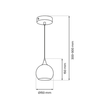Lampa Wisząca Sufitowa MONTE Srebrna fi 150 1xE27 Milagro