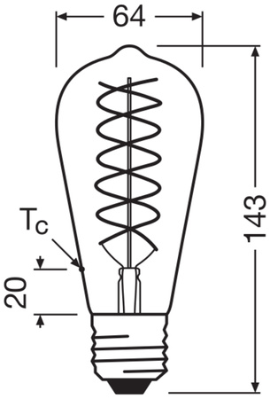 Żarówka LED Dekoracyjna ST64 Edison E27 8.8W = 60W 806lm 2400K Ciepła 300° Ściemnialna Vintage 1906 Osram