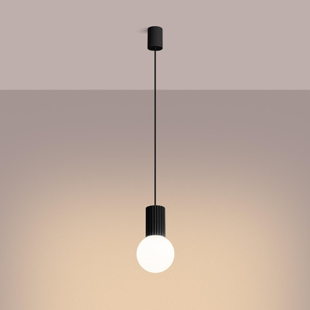 Lampa Wisząca Zwis G9 Okrągła Czarny Nowoczesna Matowa Halo Sollux