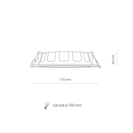 Oprawa Podtynkowa Sufitowa LED 16W 1500lm 3000K Ciepła Biała Wodoodporna IP44 CL KOS 8777 Nowodvorski