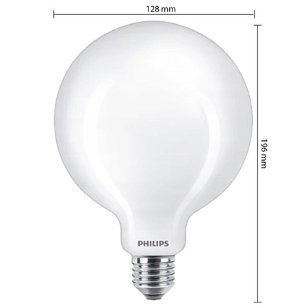 Żarówka LED Globe E27 G120 10.5W = 100W 1521lm 2700K Ciepła Filament Mleczna PHILIPS